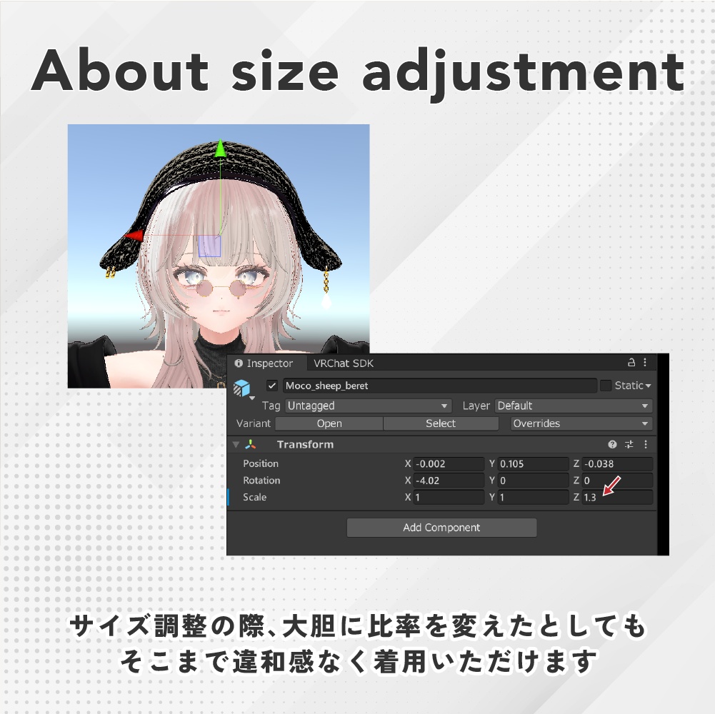 【MA対応】ひつじの垂れ耳風ニットベレー帽 - Moco sheep beret