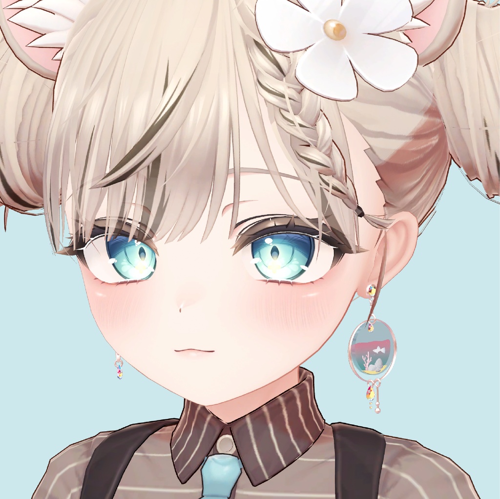 【MA対応】水面とお魚が揺れるアクアリウムピアス - Glass aquarium piercing