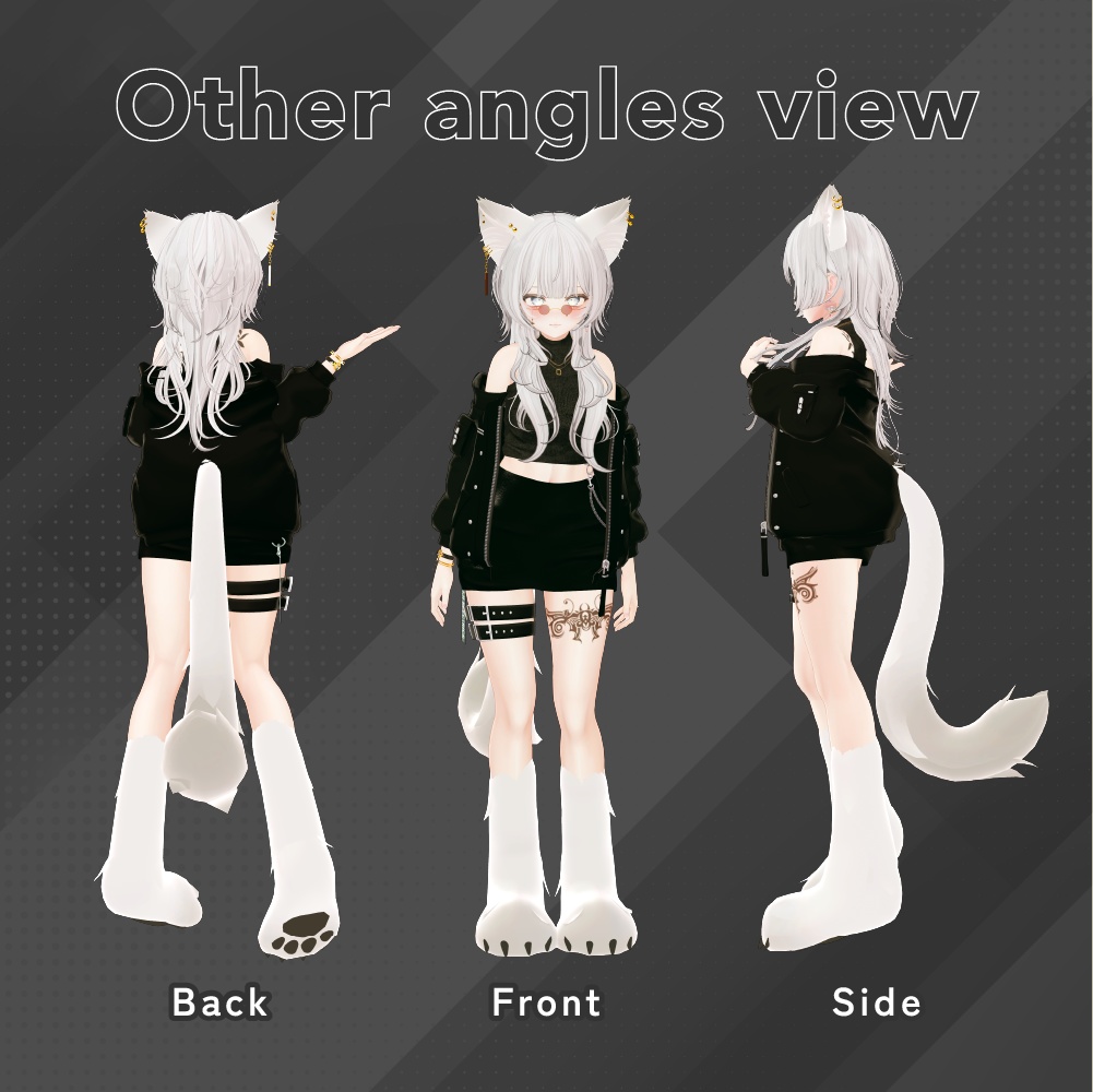 【MA対応】モフモフ動くケモ耳・しっぽ・ケモ足セット - Mofu kemo set ( ear & tail & feet ) 【4アバター対応】