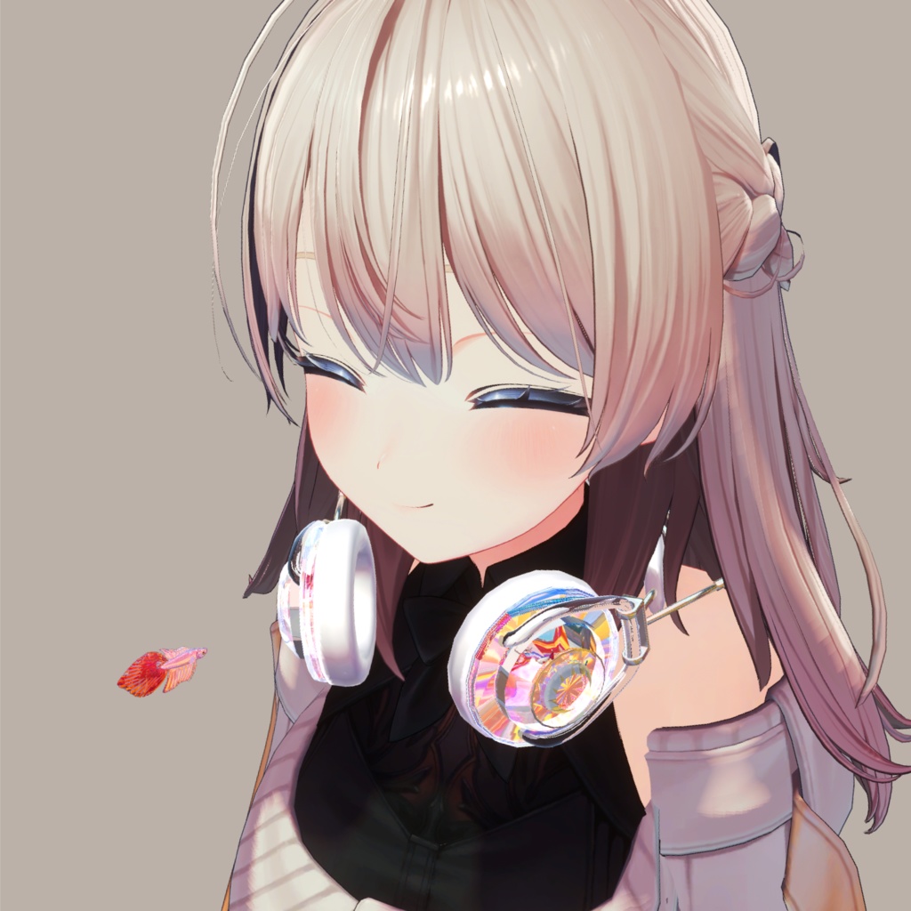 【MA対応】 泳ぎ回るおさかなペット付きヘッドフォン - AquaBeats headphones【ギミック付 / 全アバター対応】