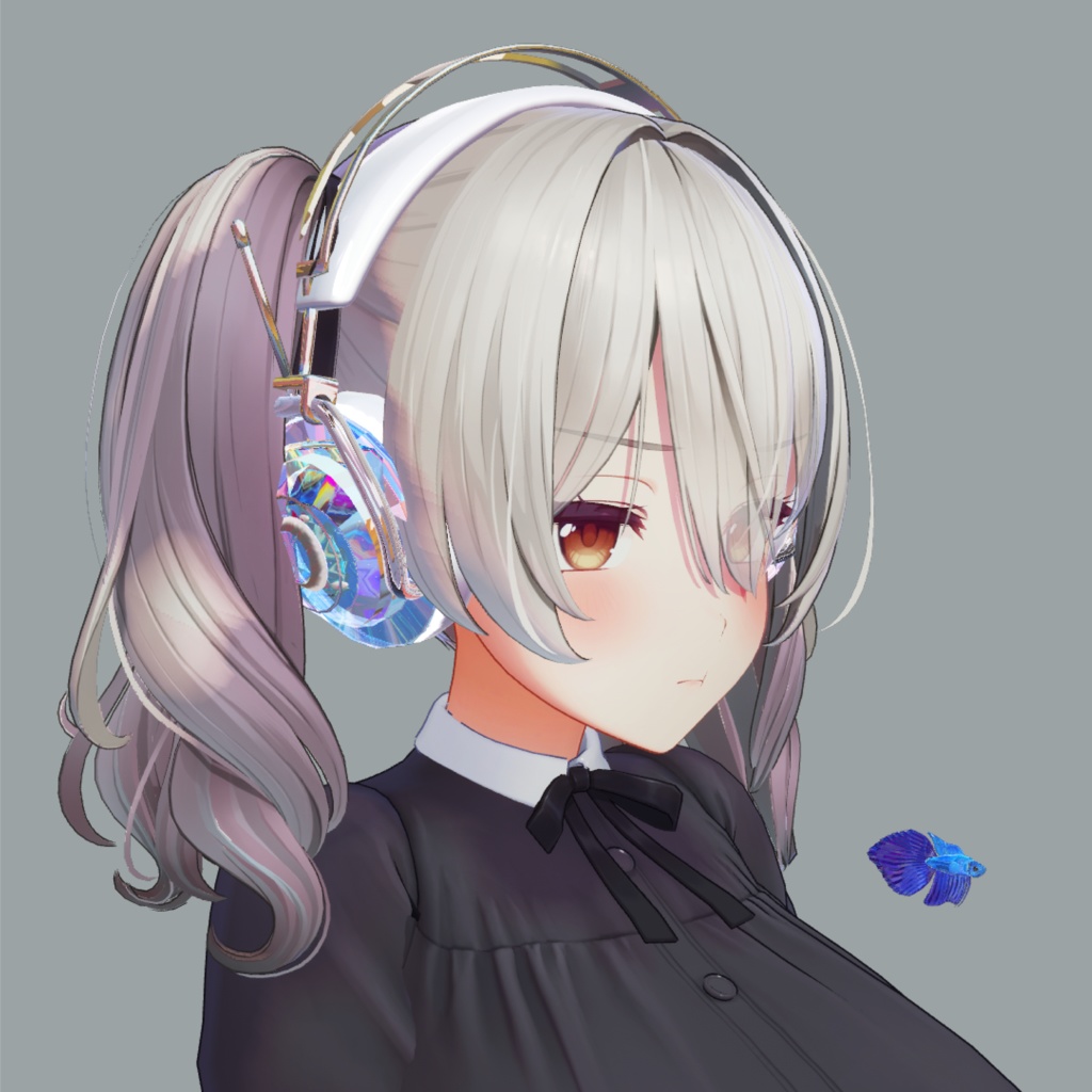 【MA対応】 泳ぎ回るおさかなペット付きヘッドフォン - AquaBeats headphones【ギミック付 / 全アバター対応】