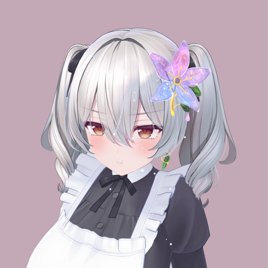 【MA対応】 粉雪が舞うアニメーションつきクリスタルの花飾り&ピアス - Tear flower jewelry【パーティクル付】