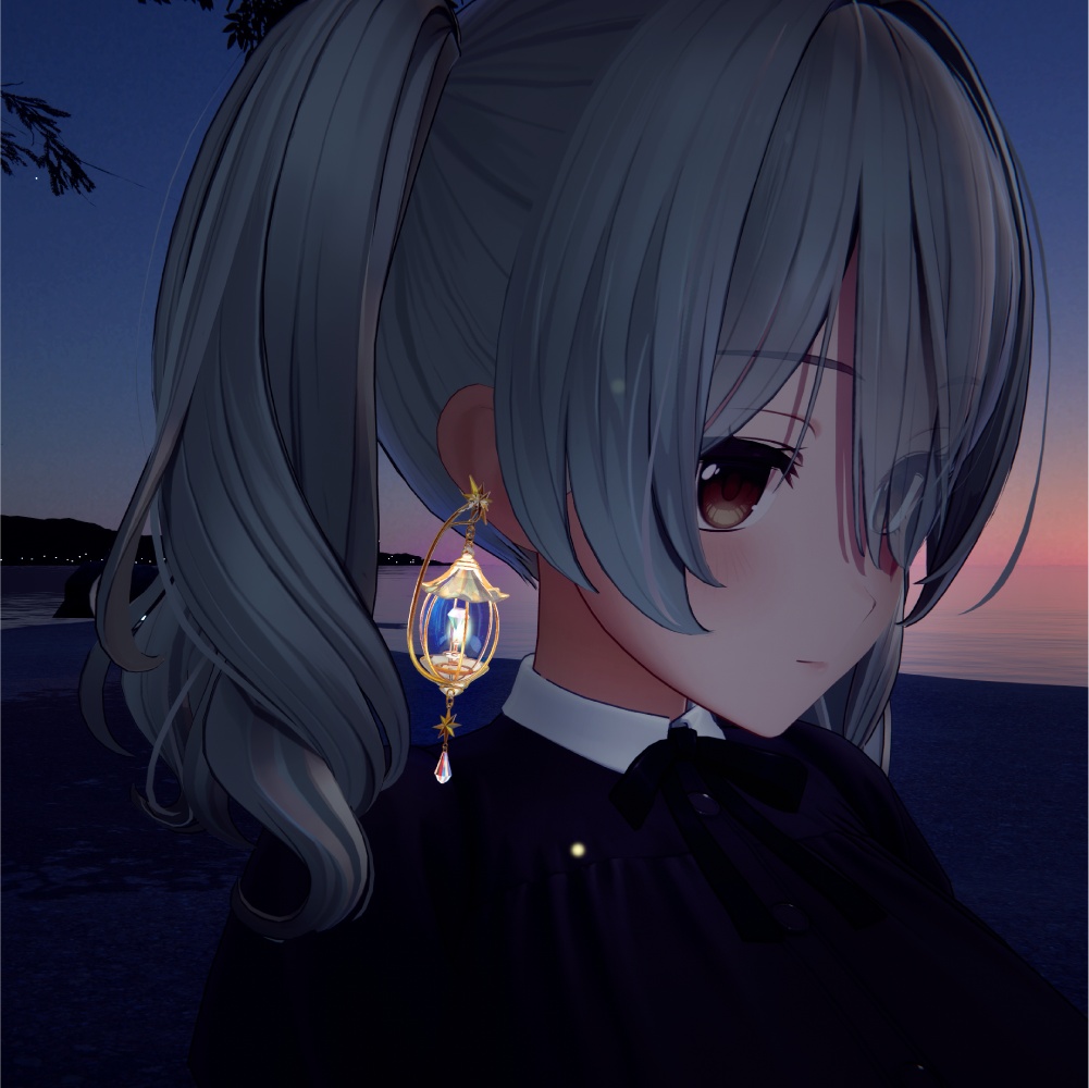 6/8(月)まで¥700→¥500のセール中🎁【MA対応】 ホタルのパーティクルつき耳飾り - Firefly lantern earcuff【パーティクル付/全アバター対応】