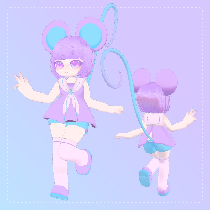 オリジナル3Dモデル【ネズミのマユハナちゃん】