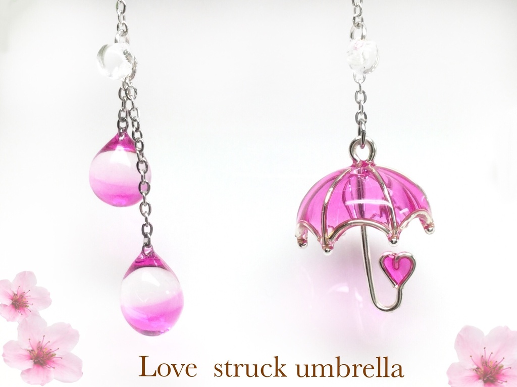 傘ピアス イヤリング ピンク Love Struck Booth