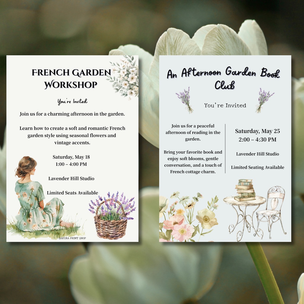 フレンチガーデン水彩クリップアート素材集|French Garden Clipart Bundle(商用利用OK)