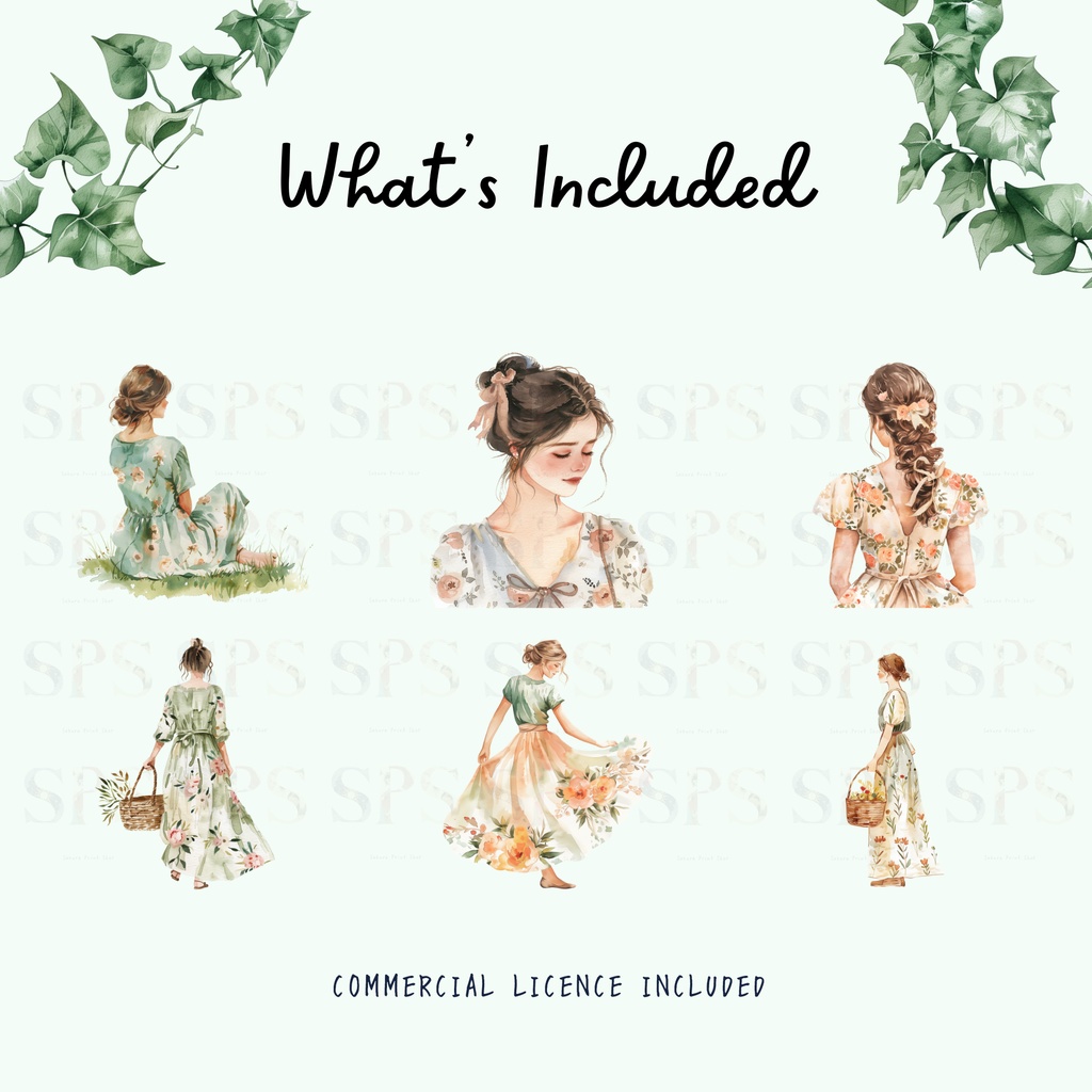 フレンチガーデン水彩クリップアート素材集|French Garden Clipart Bundle(商用利用OK)