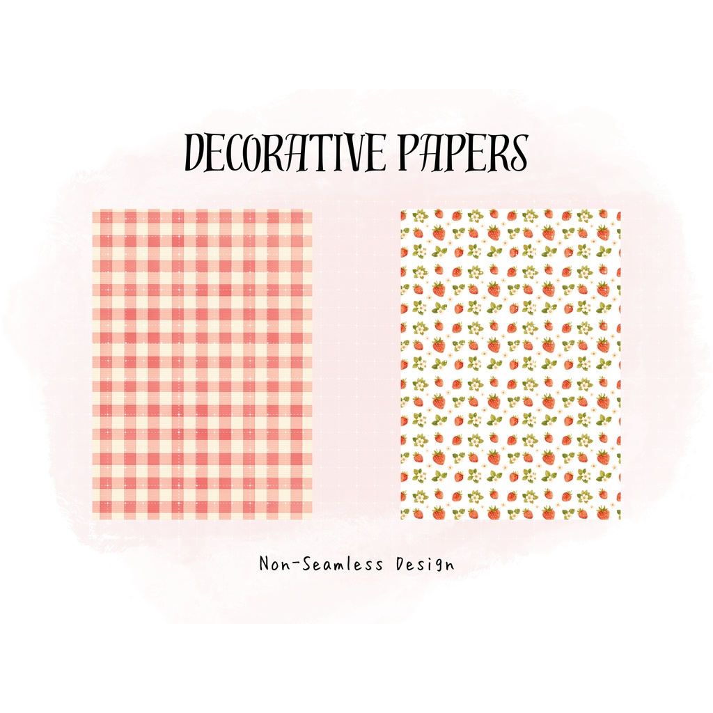 いちご水彩クリップアート素材集|Strawberry Watercolor Clipart Bundle(商用利用OK)