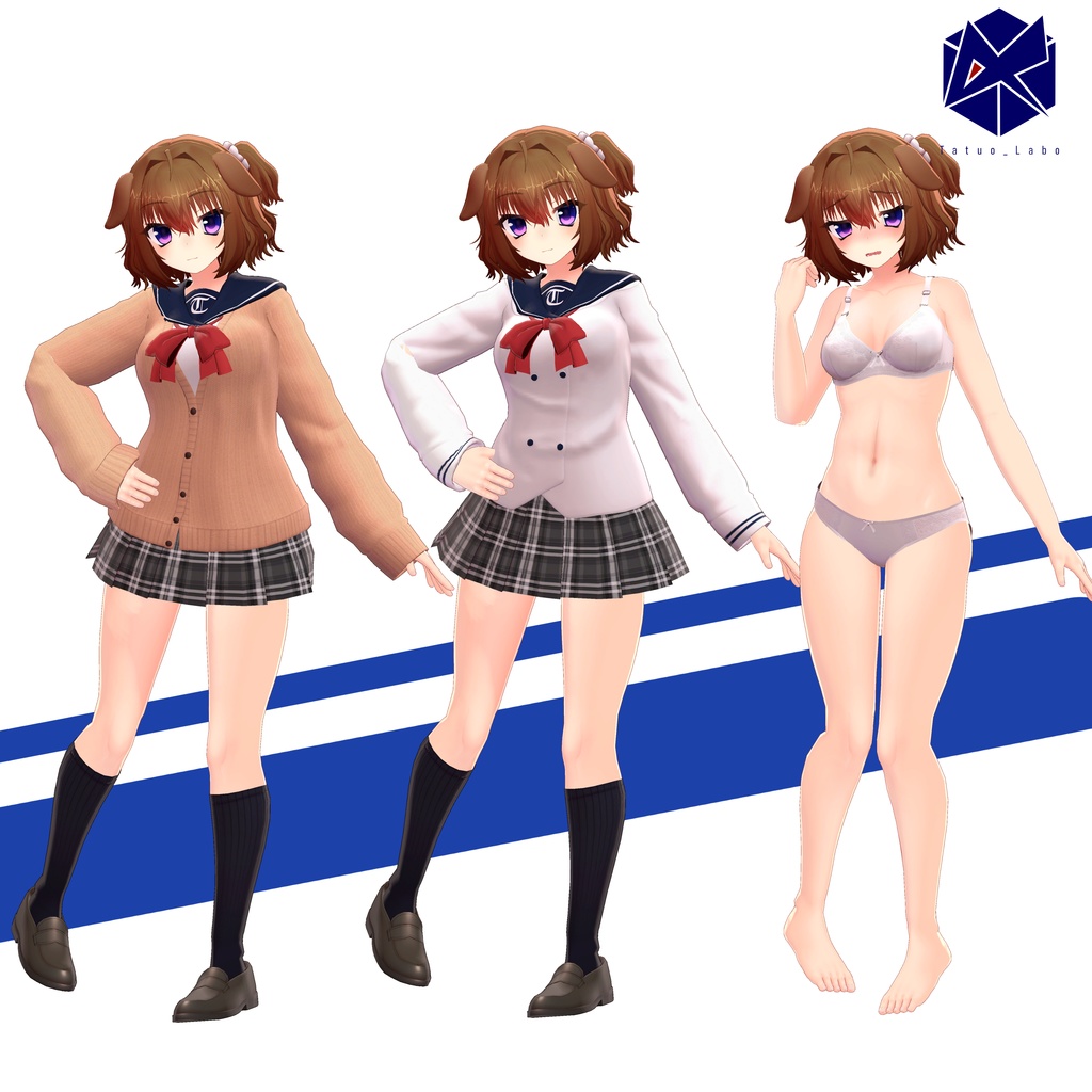 オリジナル3Dモデル「犬巻わふ子」Ver1.1.4