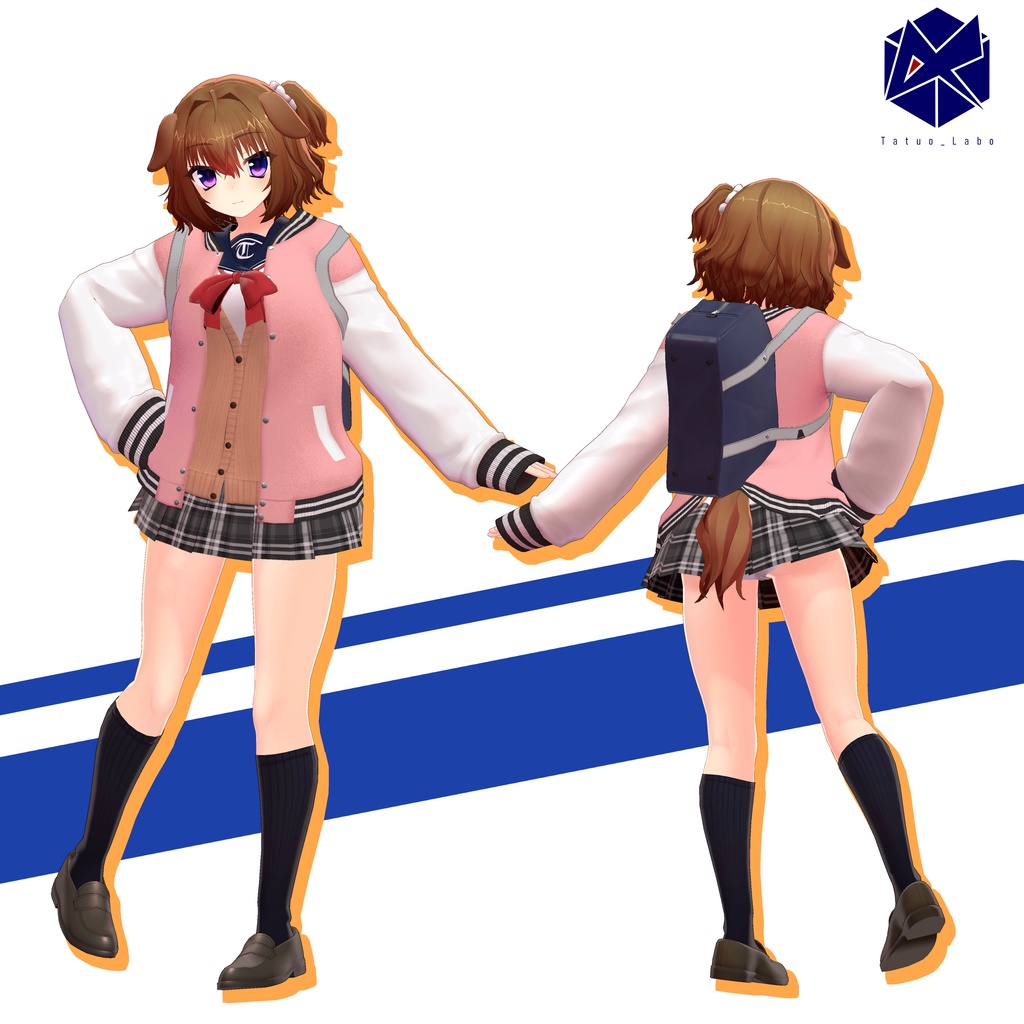 オリジナル3Dモデル「犬巻わふ子」Ver1.1.4