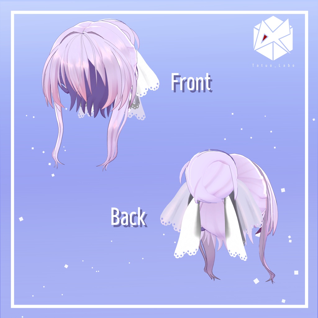 リボン付きお団子ヘア―【桔梗・萌・犬巻わふ子対応】