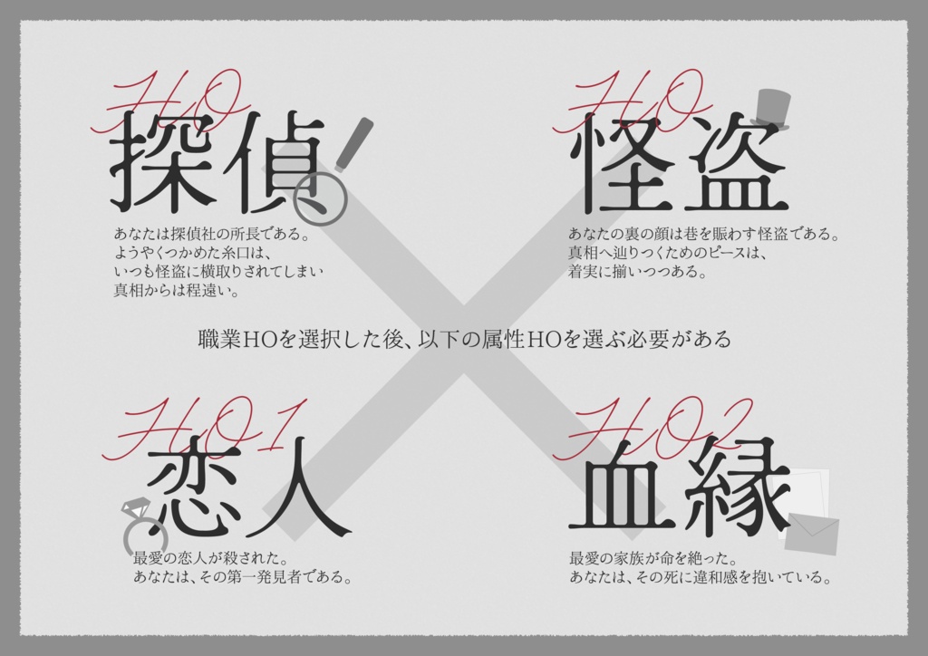 【CoC秘匿2PL】拝啓、私の愛した探偵へ【探偵/怪盗】SPLL:E188892