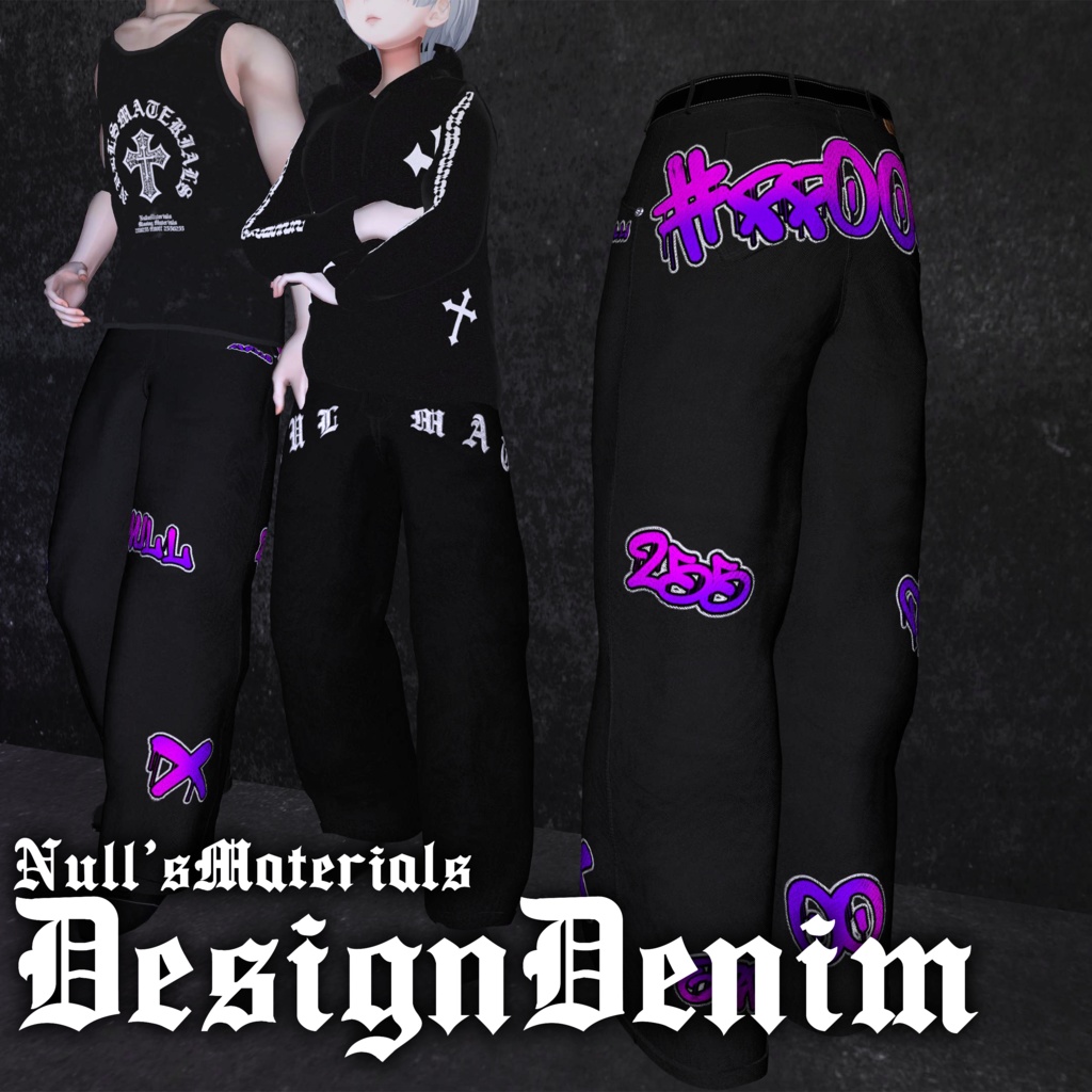 【森羅・水瀬対応】デザインデニムパンツ/Shinra・Minase】DesignDenimPants