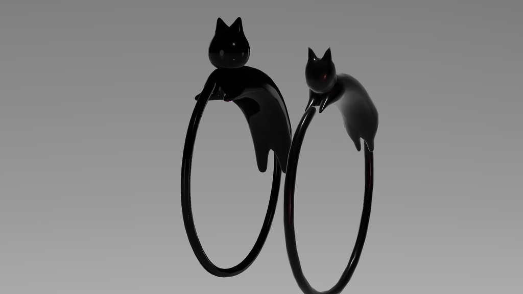 【3Dモデル】猫の指輪