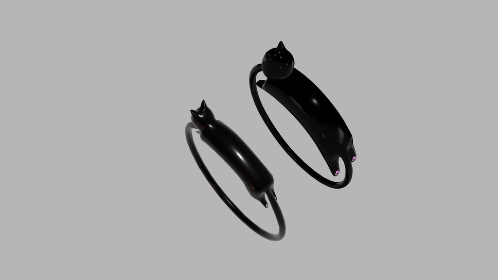 【3Dモデル】猫の指輪