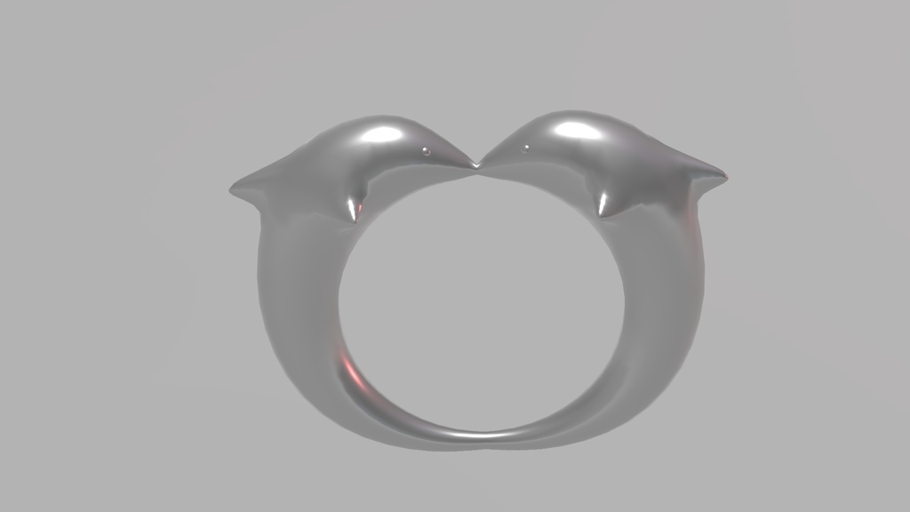【3Dモデル】イルカの指輪