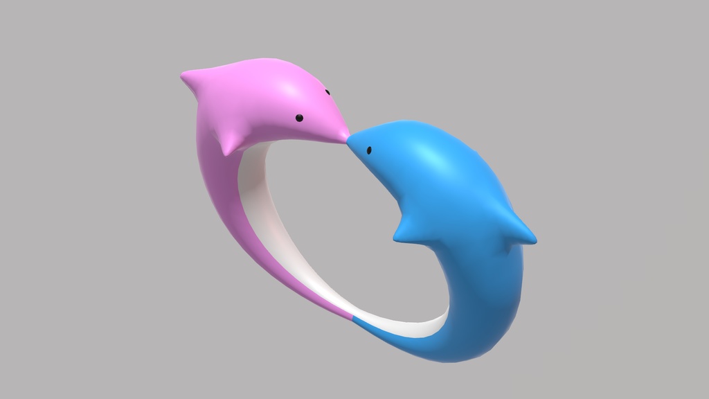 【3Dモデル】イルカの指輪