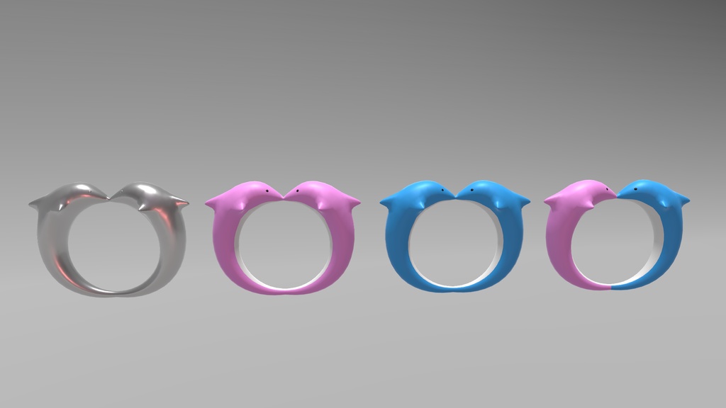 【3Dモデル】イルカの指輪