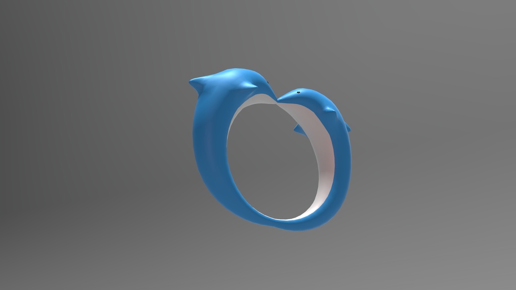 【3Dモデル】イルカの指輪