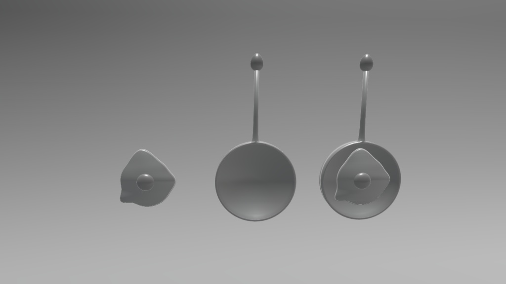 【3Dモデル】目玉焼きのピアス