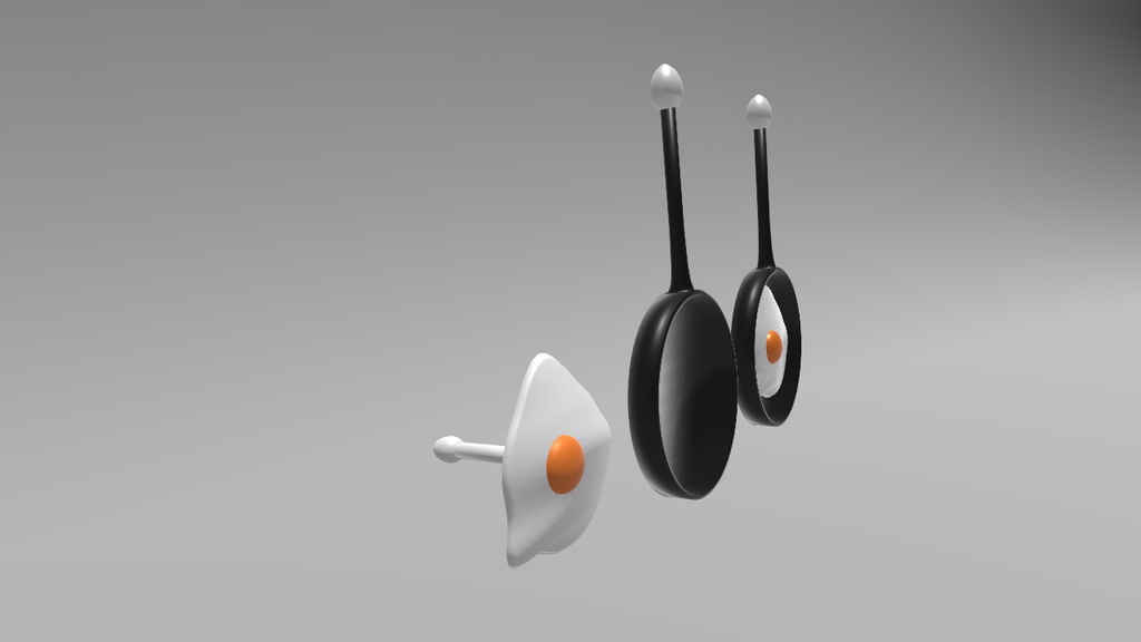 【3Dモデル】目玉焼きのピアス