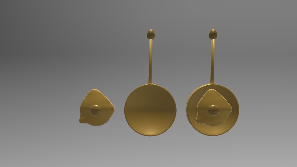 【3Dモデル】目玉焼きのピアス