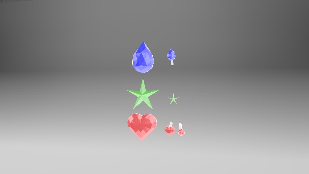【3Dモデル】宝石のピアス