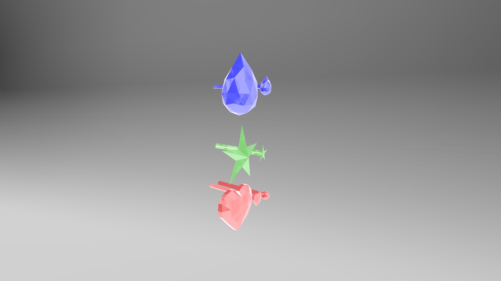 【3Dモデル】宝石のピアス