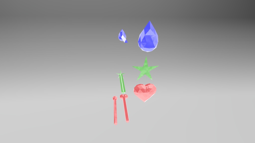 【3Dモデル】宝石のピアス