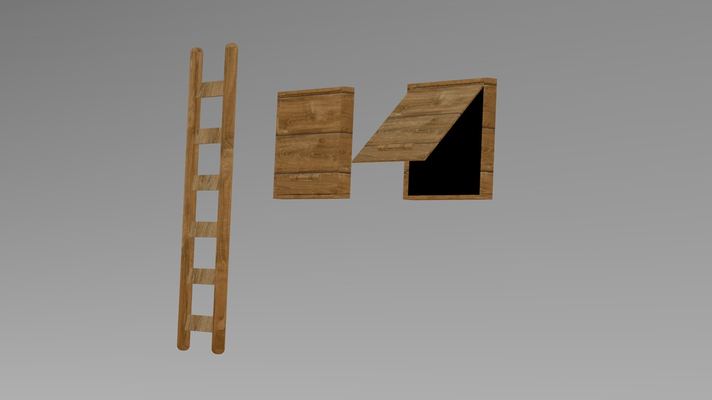 【3Dモデル】屋根裏へ続くヘアピン