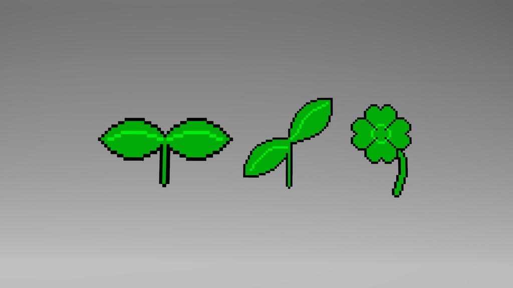 【3Dモデル】揺れる!ドットの葉