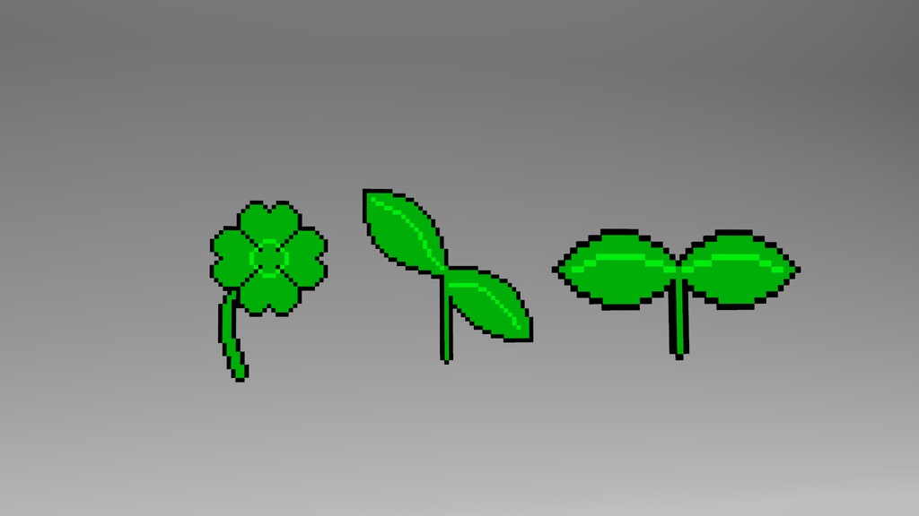 【3Dモデル】揺れる!ドットの葉