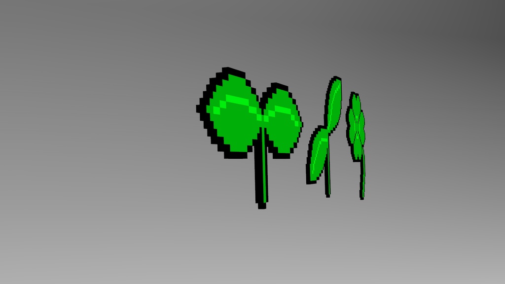 【3Dモデル】揺れる!ドットの葉