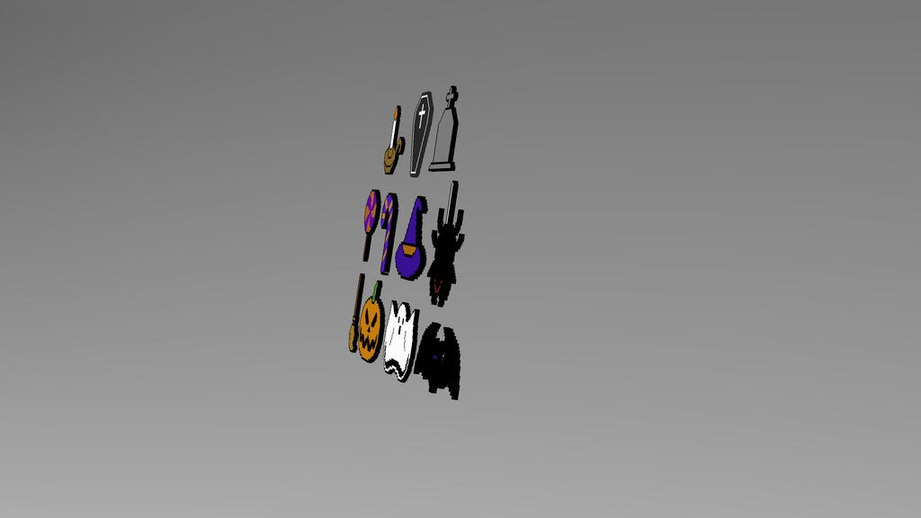 【3Dモデル】ハロウィンドットヘアピン