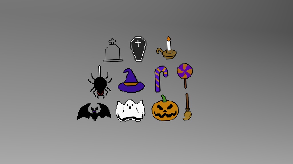 【3Dモデル】ハロウィンドットヘアピン