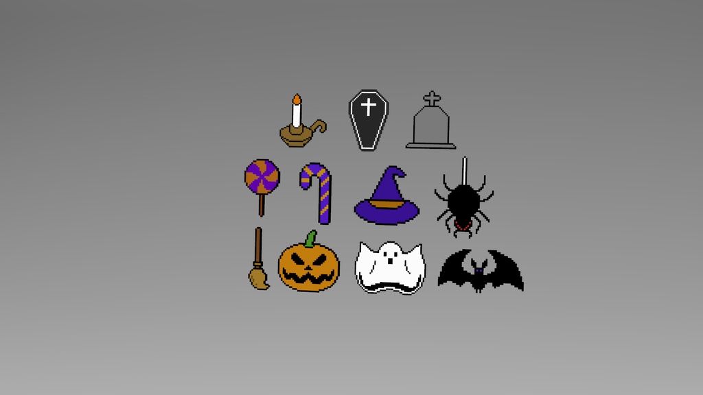 【3Dモデル】ハロウィンドットヘアピン