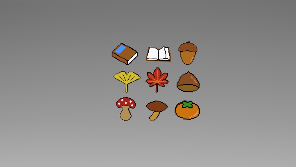 【3Dモデル】秋のドットヘアピン