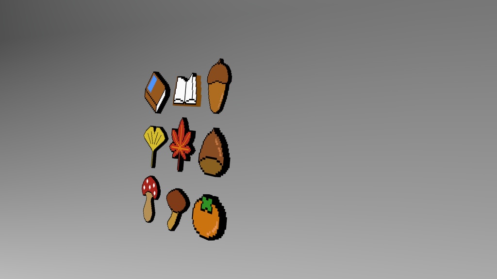 【3Dモデル】秋のドットヘアピン