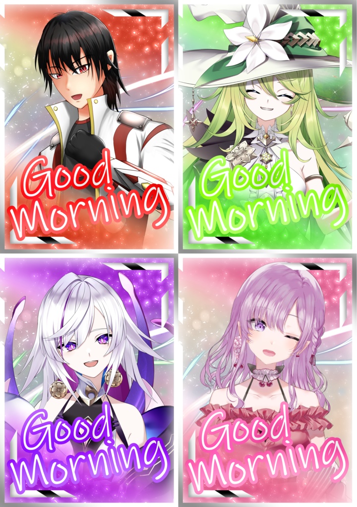 【フリー素材】背景素材＆おはV素材　浪漫で輝くおはV２