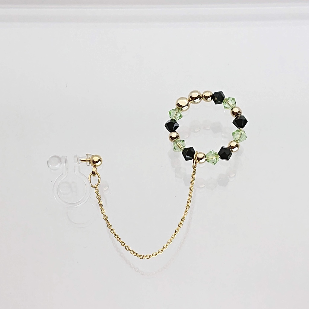 マレウス・リリア・シルバー・セベクイメージ クリスタル イヤーカフ イヤリング/ピアス