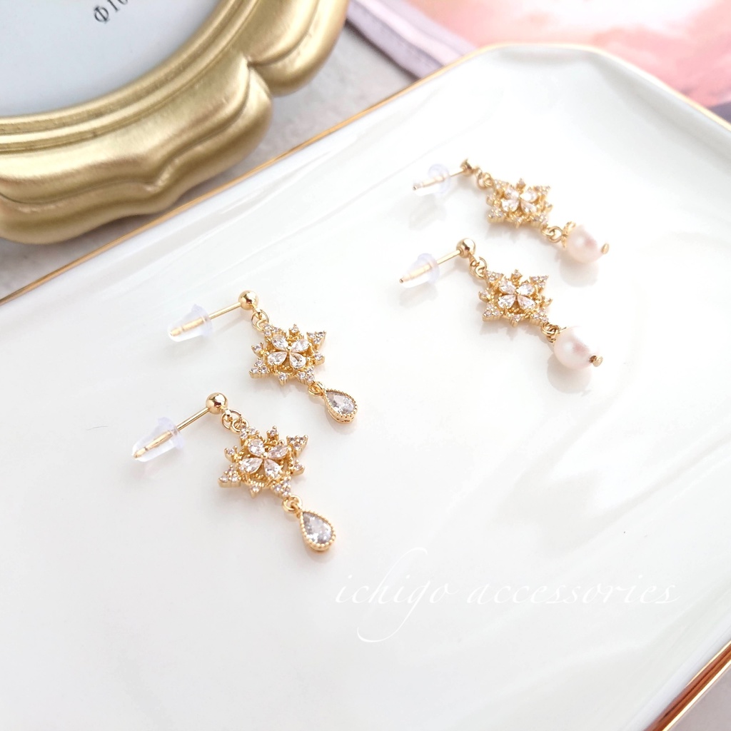 クラシカルジルコニアピアス/イヤリング