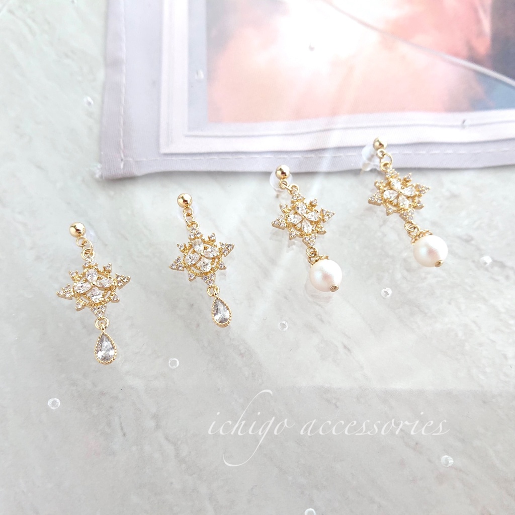 クラシカルジルコニアピアス/イヤリング