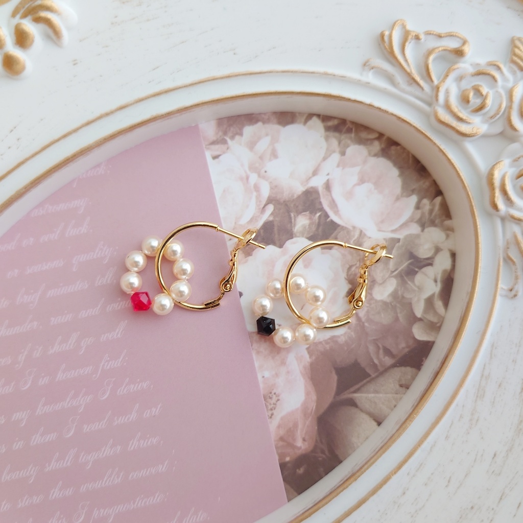 ハーツラビュル寮イメージ パールフープピアス/イヤリング