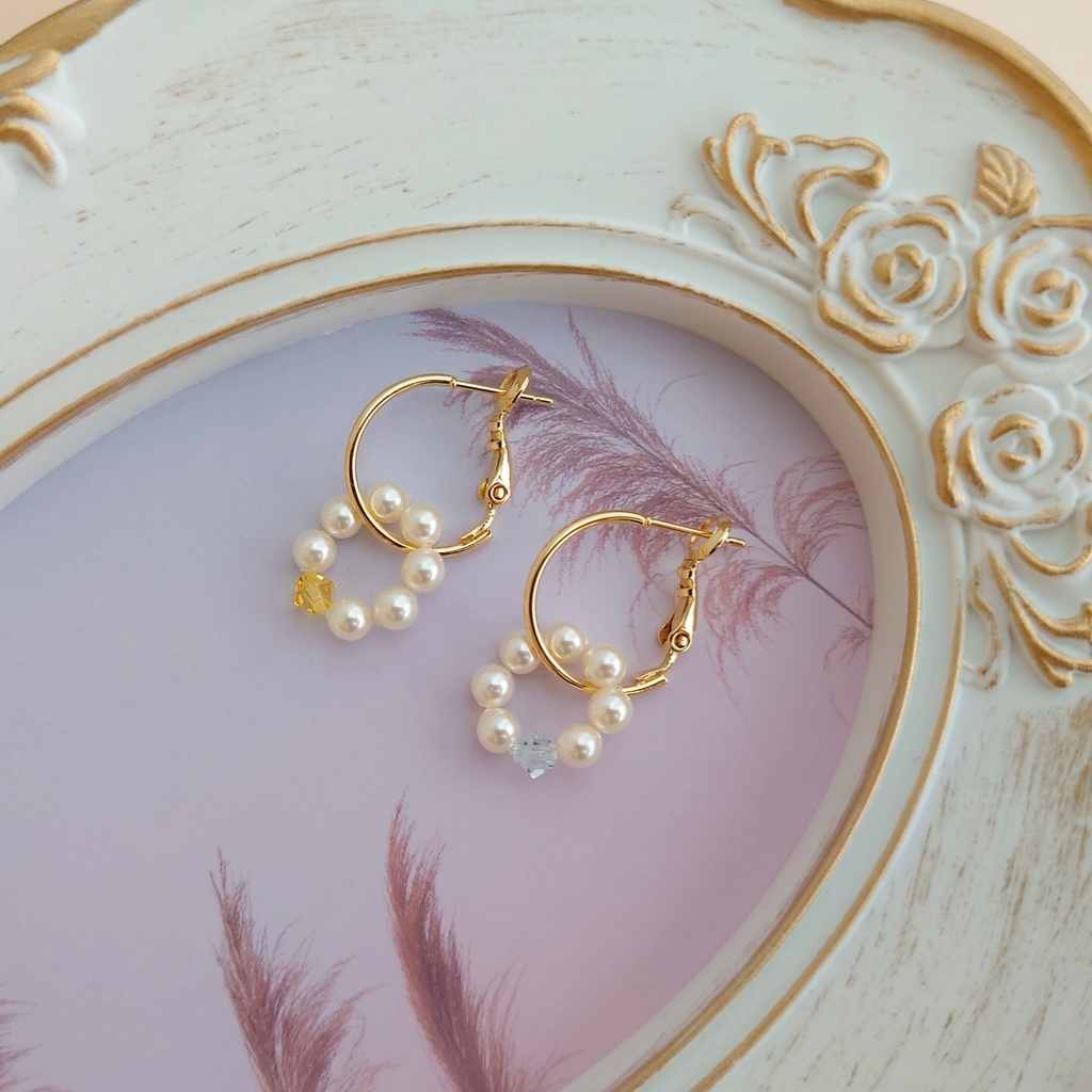 サバナクロー寮 イメージ パールフープピアス/イヤリング