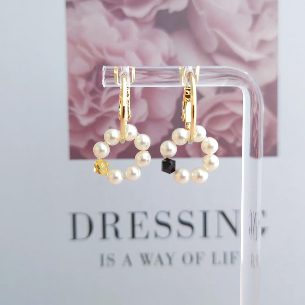 サバナクロー寮 イメージ パールフープピアス/イヤリング