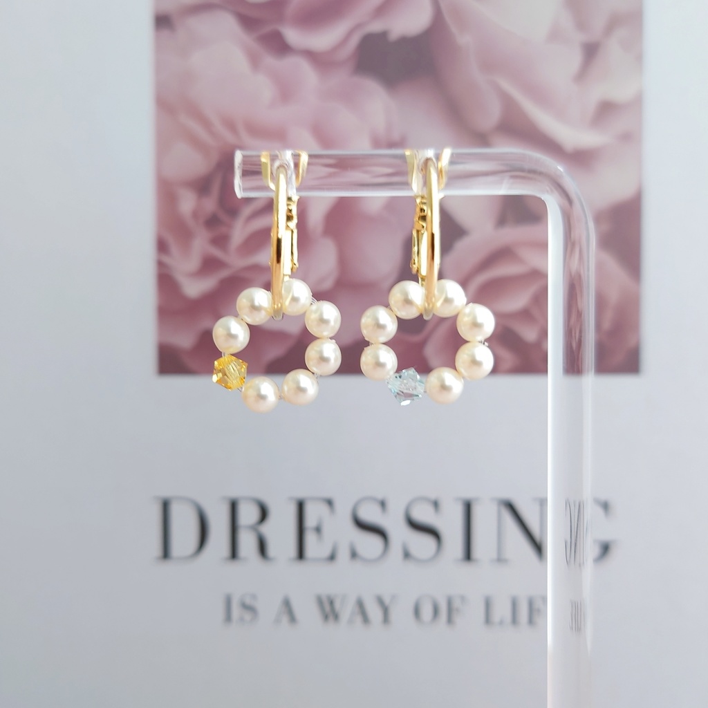 サバナクロー寮 イメージ パールフープピアス/イヤリング