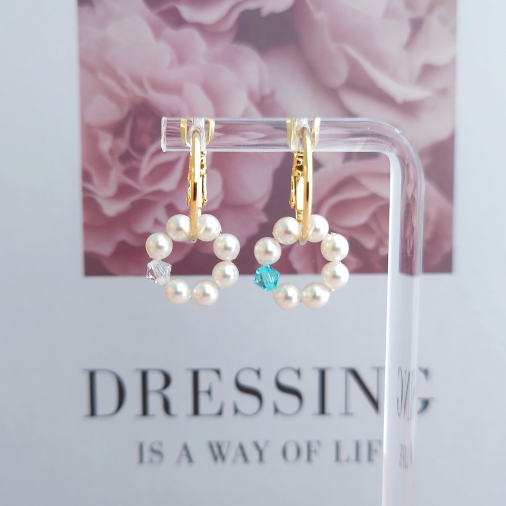 オクタヴィネル寮 イメージ パールフープピアス/イヤリング