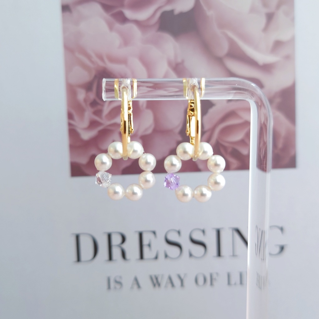 オクタヴィネル寮 イメージ パールフープピアス/イヤリング