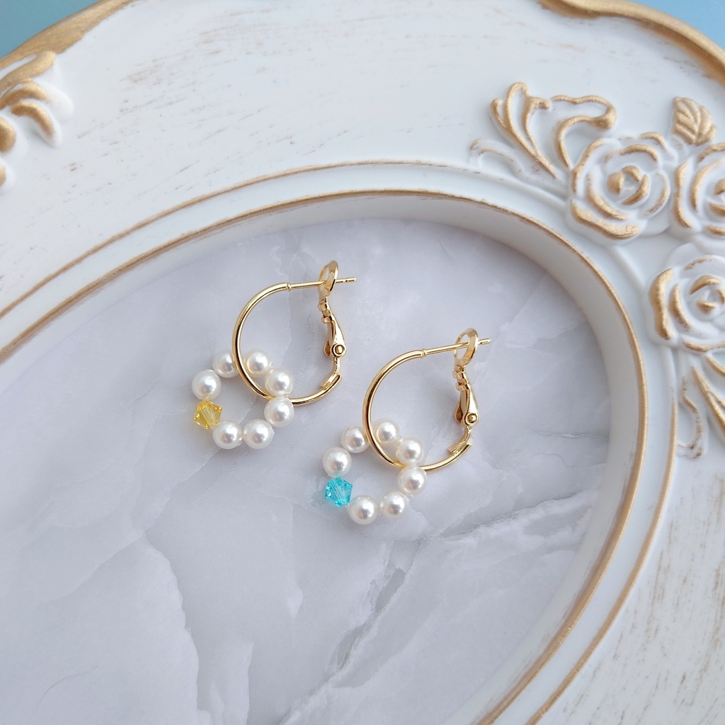 オクタヴィネル寮 イメージ パールフープピアス/イヤリング