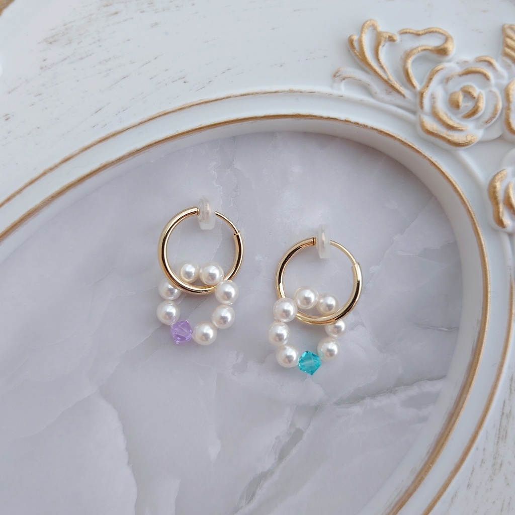 オクタヴィネル寮 イメージ パールフープピアス/イヤリング